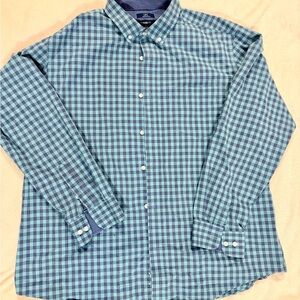 George Men's Teal and Navy Checkered Shirt